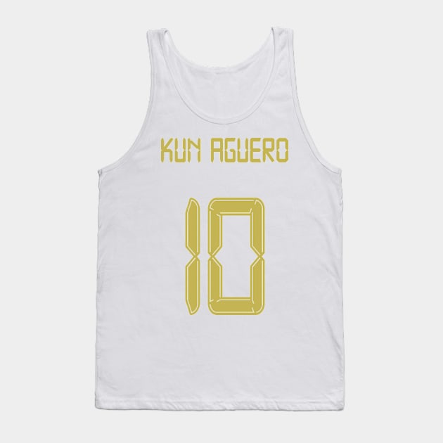 Kun Aguero Man City 10 gold shirt Tank Top by Alimator